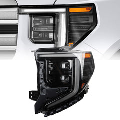 85604121 Driver Side LED Headlights Assembly w/bulbs Compatible With 2022 2023 2024 GMC Sierra 1500 LED Headlamp Turn Signal