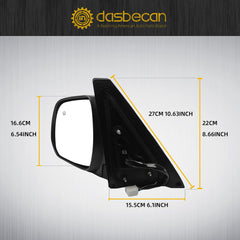 Left Driver Side Mirror Compatible with 2010-2013 Toyota 4runner with Power Heated Glass, Manual Folding, Turn Signal, Puddle Light, Gloss White Cover Replace# TO1320263 8794035A31-PFM(9Pins)