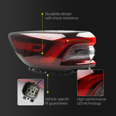 Left Driver Side LED Outer Tail Light Assembly Compatible with Ford Escape 2023 2024 2025 Taillight Rear Lamp Replace PJ6Z-13405-A PJ6Z13405A