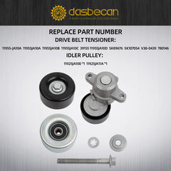 39155 Drive Belt Tensioner +36356 Idler Pulley Compatible with Nissan Maxima Murano 2007-2014 (3.5L V6 Only)