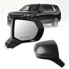 Dasbecan Side RearView Mirror Compatible with 2021-2024 Cadillac Escalade(ESV) Heated Blind Spot Power Folding Camera Puddle Light Right Passenger Side Door Mirror Replace 84977471 (14Pin)