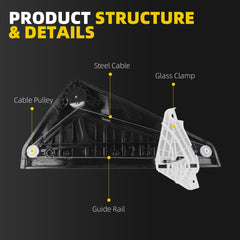 Dasbecan Front Left Window Regulator With Motor Compatible with Veloster