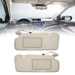 A Pair Sun Visor Compatible with 2012-2016 Honda CR-V Driver/Passenger Side Sunshade with Light Makeup Mirror Replace# 83280-T0A-H11ZA 83280-T0A-H11ZB(Beige) - Dasbecan
