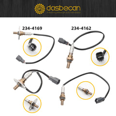 4Pcs Upstream and Downstream Oxygen O2 Sensor Compatible with Toyota Sequoia 2001-2004 Tundra 2000-2002 V8 4.7L 4WD Replaces 234-4169 234-4162