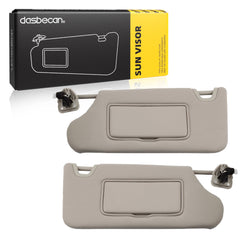 Gray Pair Sun Visor Compatible with Nissan Altima 2013-2018 with Mirror and Vanity Light Without Sunroof Replaces# 96401-3TA2A