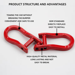 Front Tow Hooks Compatible with 2007-2019 Chevy Silverado GMC Sierra 1500 2019 Chevy Silverado GMC Sierra 1500 LD Replace 84192871