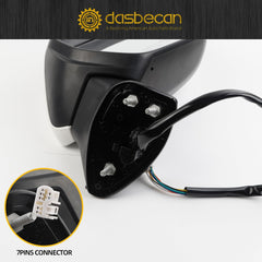 Passenger Side Mirror Compatible with 2018-2024 Toyota Camry with Heated Turn Signal Blind Spot Detection BSM Right View Door Mirror Assembly White 7 Pins Replaces# TO1321368 87910-06840