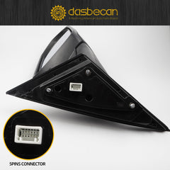 Right Passenger Side Door Mirror Compatible with 2021-2024 Hyundai Elantra with Power Glass Blind Spot Detection(BSD) Manual Folding Black Painted Replace# 87620AB060, HY1321278 5Pins