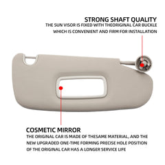 Gray Right Passenger Side Car Sun Visor W/Mirror Compatible with Dodge Ram 1500 2500 3500 2002 2003 2004 2005 2006 2007 2008 2009 Replaces# 1CT18TL2AA