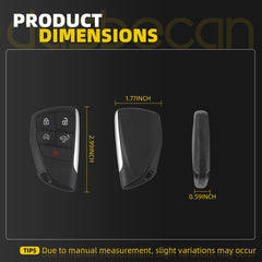 Remote Control Key Fob Replacement Compatible with 2022-2024 GMC Sierra 1500 2500 3500 Chevy Silverado Keyless Entry Remote 5 Buttons FCC ID: YG0G21TB2