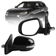 Left Driver Side Mirror Compatible with 2014-2019 Mitsubishi Outlander Sport with Power Heated Glass, Power Folding, Turn Signal Light, Black Cap Replace# 7632B774(9Pins)