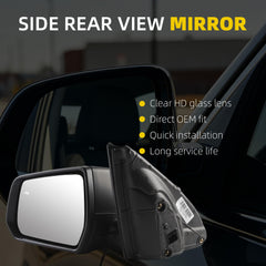 Side Rear View Mirror Compatible With 2017-2019 GMC Acadia Power Glass Bind Spot Heated Door Mirrors ViewMirror Left Driver Side Replace# GM1320616 84293663 84293663-PFM(13 Pins)