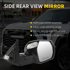 Side Mirror For 2022-2026 Toyota Tundra Right Passenger side 6 Pin | Power Glass Heated Door Mirrors ViewMirror Assembly Replace# 897100C650 897100C691