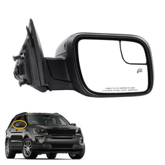 Right Passenger Side Door Mirror Compatible with Ford Explorer 2011-2019 Power Adjusted Glass Heated with Turn Signal Light Puddle Lamp Blind Spot Glass Replaces FO1321554 Black 7Pins