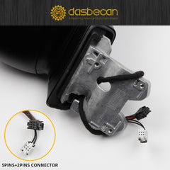 Passenger Side Door Mirror Compatible with 2015-2023 Jeep Renegade Heated Manual Fold Power Glass Temperature Sensor Right Mirror Replaces# 5VY85LXHAA (5+2Pins)