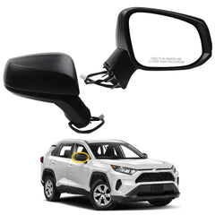 Right Side View Mirror Compatible with 2019-2024 Toyota Rav4 Matte Black Passenger Side Door w/Power Adjustment Mirror Manual Folding Replace#TO1321387 8791042E31(3Pins)