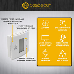 Versatile RV Thermostat Kit Compatible with Dometic AC Models, 12V DC Wall-Mounted, Dual Heating/Cooling Control, LCD Display & Complete Installation Accessories Included (White Thermostat) Visit the Dasbecan Store