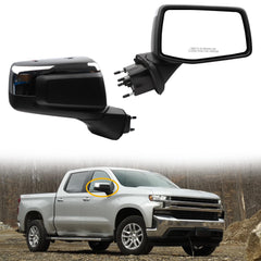 Dasbecan Passenger Side Mirror Compatible with 2019-2024 Chevy Silverado 1500 Right Mirror with Power Heated/Temp Sensor/Manual Folding Chrome Replace#GM1321583 84823219 (7 Pins)
