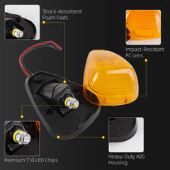 Dasbecan 5X Cab Roof Marker Lights LED Top Clearance Running Lights Lens Compatible with Ford 1999-2016 F150 F250 F350 F450 F550 Super Duty Pickup Trucks SUV Replace# 264142BK