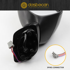 Left Driver Side Black Door Mirror Compatible with 2012 2013 2014 2015 Honda Civic Power Glass Manual Folding Replace# HO1320261, 76252TR0A01-PFM, 76258TR6C01-PFM,76251TR0A01ZD,76258TR3A01