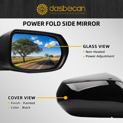 Right Passenger Side Mirror Compatible with Honda CRV 2017-2022 Manual Folding Power Glass Non-Heated Rear View Mirror Replaces HO1321317 3Pins