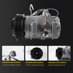 10S17C AC Compressor with Clutch for Toyota 4Runner FJ Cruiser | Fit 2003-2009 4Runner 2007-2009 FJ Cruiser 4.0L V6, Replace# 8832035700, CO10834C, 98306, 97306, Air Conditioning Compressor