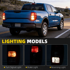 Tail Light Assembly Compatible With 2024-2026 Ford Ranger Halogen Type LED Lens Taillight Rear Lamp Left Driver Side Replace# N1WZ-13405-AV