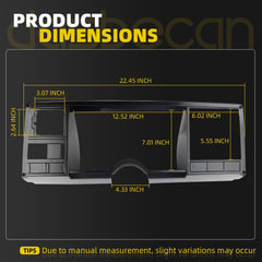 Center Dash Bezel Dashboard Trim Compatible with Chevy Silverado GMC Sierra Truck 1998-1994 AC Air Vent Panel Outlet Kit, Gray