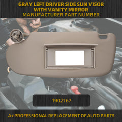 Left Driver Side Car Sun Visor W/Mirror Compatible with Dodge Ram 1500 2500 3500 2002 2003 2004 2005 2006 2007 2008 2009 Replaces# 1902167