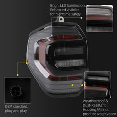 LED Tail Light Assembly Compatible with 2025 2026 Toyota 4Runner Rear Lamp Black Trim Taillight Left Driver Side Replace# 81561-35410