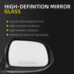 Right Passenger Side Mirror Compatible with Toyota Highlander 2008-2013 Power Glass Manual Folding Non-Heated Replaces 8791048341 TO1321245 White 3Pins