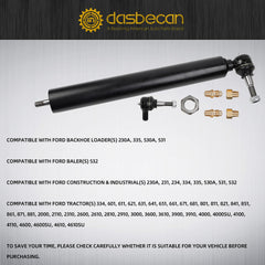 E2NN3A540BA Power Steering Cylinder, 1/2" Diameter Rod, 7/16" Threaded End, Compatible with Ford Tractor 2000 3000 3600 4000 4600, Replaces# E2NN3D547AA