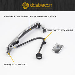 Front Left Driver Side Door Handle Compatible with Nissan Rogue 2010-2013 Exterior Chrome Handle with Smart Entry Keyless Keyhole Replaces 80640-CZ31B 80640-CZ31A 80645-CA000