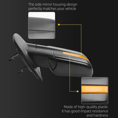 Left Driver Heated Side Mirror Compatible with Ford F150 2004-2014 Door Mirror With Spotter Glass Turn Signal Light Without puddle light Without Blind spot detection (7PINS)