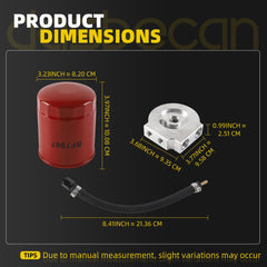 Dasbecan 121003 Fuel Filter Conversion Kit Compatible with Ford F250 11-25