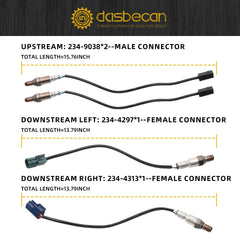 4Pcs Upstream and Downstream Oxygen O2 Sensor Compatible with Nissan Frontier Pathfinder Xterra 2008-2010 Suzuki Equator 2009-2010 4.0L V6 Replaces 234-9038 234-4297 234-4313