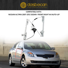 Front Right Passenger Side Power Window Regulator with Motor Compatible with Nissan Altima 2007-2012 Sedan with Auto-up Replaces 80770-JA000 80720-JA000 80731-EH100