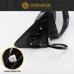 Passenger Right Side Mirror Compatible with 2014-2019 Toyota Highlander Heated Power Adjustable Glass Manual Fold Turn Signal Light Painted Black 6 Pins Replaces# 87910-0E140 TO1321317