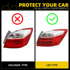 LED Tail Light Assembly Compatible with 2013-2015 Honda Accord Sedan EX-L Touring Rear Lamp Taillight Right Passenger Side Replace# 33500T2AA12