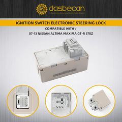 48708-9N00A Ignition Switch Electronic Steering Lock Compatible with Nissan Altima 2007-2013, 370Z 2010-2012, GT-R 2009-2011, Maxima 2009-2010 Replaces# D8700-JF00D 48700-9N00B