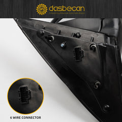 Passenger Right Side Door Mirror Compatible with Kia Optima 2014 2015 Heated Turn Signal Power HD Glass Black Painted Manual Folding # KI1321175 876204C501 6Pins