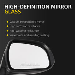Right Passenger Side Mirror Compatible with Toyota Highlander 2008-2013 Power Glass Manual Folding Non-Heated Replaces 8791048341 TO1321245 Silver 3Pins