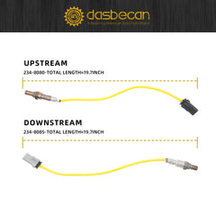 2Pcs Oxygen Sensor Upstream & Downstream Compatible with Buick Envision 2.5L 2017-2020 234-8080 234-8085