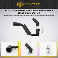 Positive Crankcase Ventilation Valve Tube Hose and PCV Valve Fitting Adapter Connector Kit Compatible with Chevy Traverse Buick Enclave GMC Acadia 2012-2017 Replaces# 12648138 12583384