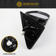 Passenger Right Side Mirror Compatible with 2014-2019 Toyota Highlander Heated Power Adjustable Glass Manual Fold Turn Signal Light Painted White 6 PINS Replaces# 87910-0E140 TO1321317