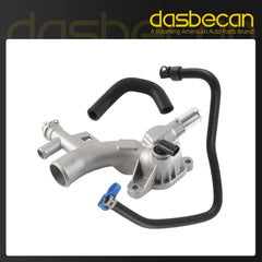 Dasbecan Aluminum Engine Coolant Housing Water Outlet Kit with Hoses