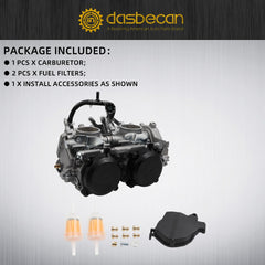 15003-0095 Carburetor with Fuel Filters Compatible with Kawasaki Brute Force 650 2005-2013, Kawasaki Prairie 650 2002-2003 Replace# 15003-1557 15003-1755 15003-0019 15004-0037