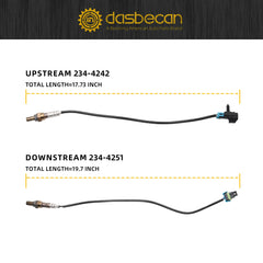 234-4242 & 234-4251 Oxygen O2 Sensor Upstream & Downstream 2 Pcs Compatible with 2.4L Chevrolet Equinox,Chevy Malibu,Chevy Captiva Sport,GMC Terrain, Pontiac G6,Solstice,Saturn Vue,Sky,Aura