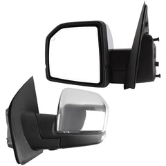 Driver Side Mirror Compatible with 15-20 Ford F150 Chrome 22pin | Electric folding Camera Memory Blind Spot Detection Turn Signal Lamp Clearnce Lamp Puddle Lamp Replaces FO1320575