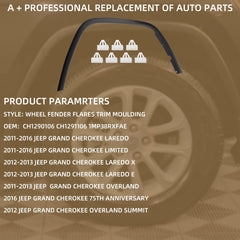 Front Right Fender Trim Fender Flare Compatible With Jeep Grand Cherokee 2011-2016 Replaces# CH1291106 1MP38RXFAE Fender Molding Wheel Arch Trim